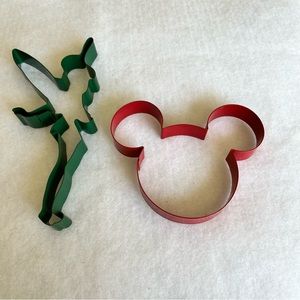Disney Parks Tinker Bell and Mickey Mouse Large Metal Cookie Cutters